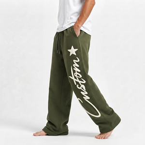 Pantalon de jogging ample pour homme, style minimaliste, en molleton de coton, couleur unie, streetwear - Product Image 3