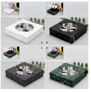 Cendrier de voiture au design classique avec logo personnalisé, sans fumée, en marbre, écologique et facile à nettoyer pour la maison, la voiture, l'hôtel - Product Image 4