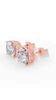 Pendientes de Diamante Cultivado en Laboratorio con Diseño Personalizado, Oro de 10K, Corte de Cuatro Puntas, 7.3MM, Certificado IGI, Lujo Premium