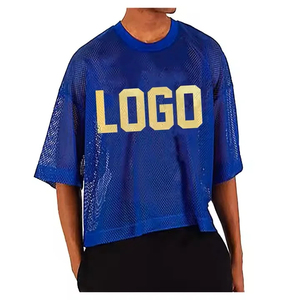 Nouveaux t-shirts en mesh légers d'été, coupe ample, impression de logo personnalisée, col rond, manches courtes, t-shirts courts pour hommes - Product Image 4