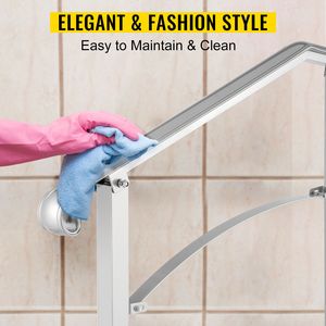 Corrimano in Lega di Alluminio a 2-3 Gradini per Esterni, Ringhiera Flessibile ad Arco Transizionale per Portico e Scale, Dispositivi di Assistenza - Product Image 3