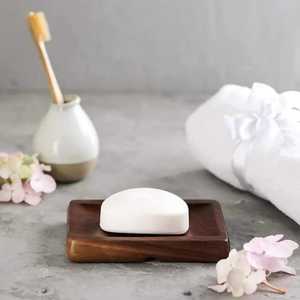 Curved Wood Eco-Friendly Modern Soap Dish Countertop Bar Soap Holder Self Draining Soap Saver <b>Tray</b> <b>Bath</b> Hardware - Product Image 3