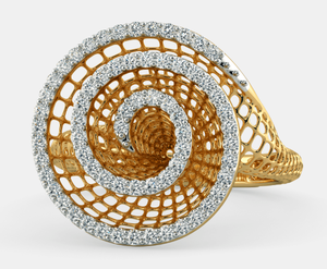 2.00 Ct <b>Helix</b> <b>Ring</b> 14k Yellow Gold Lab Diamond <b>Ring</b> Round Brilliant Cut F Color VS1 Clarity IGI Certified Wedding <b>Ring</b> Jewelry - Product Image 1