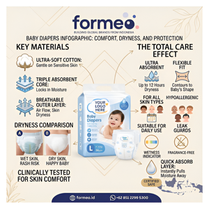 Pañales para Bebé Recién Nacido con Logotipo Personalizado OEM, Marca Privada, Capa Superior Suave con Relieve, Desechables, Suministro al por Mayor - Product Image 1