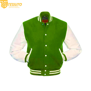 Wholesale High Quality <b>Purple</b> and White <b>Varsity</b> <b>Jacket</b> Custom Embroidery Team Letterman <b>Jacket</b> Slim Fit Baseball Coat - Product Image 1