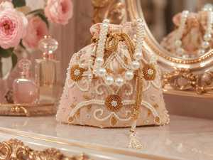 Factory <b>Direct</b> <b>Beaded</b> Potli Handbag with Traditional Embroidery Work for Bulk Orders, Bridal Accessories, Festive Collections - Product Image 2