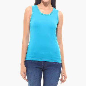 Camiseta sin mangas de algodón de alta calidad para mujer, top casual de verano, camiseta con tirantes, chaleco corto, top de moda femenina - Product Image 2