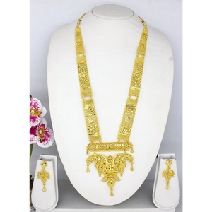 Collar con pendientes conjunto de joyas chapado en oro de latón puro de alta calidad UAE Dubai collar diseño collar conjunto de joyas - Product Image 1