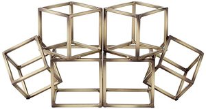 Ensemble de 2 serre-livres géométriques modernes en métal, supports décoratifs en forme de cube pour étagères, bureau, maison, finition dorée - Product Image 5