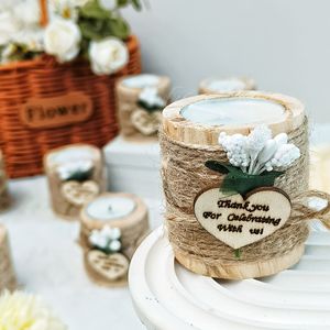 12 bougeoirs cylindriques en bois pour décorations de table de mariage et centres de table de douche nuptiale, cadeaux de remerciement pour les invités - Product Image 5