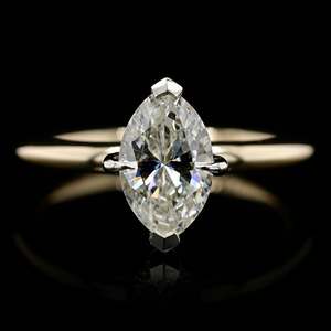 Bague en argent sterling 925 plaqué or 14 carats avec moissanite taille poire 2 carats, design classique couleur D, pour femme, mariage - Product Image 4