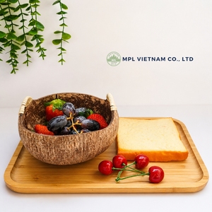 Tazón de Coco Vintage Hecho a Mano con Asas, Tazón para Servir Fruta de Madera Natural, Resistente al Calor, Ecológico, para Uso Doméstico - Product Image 6