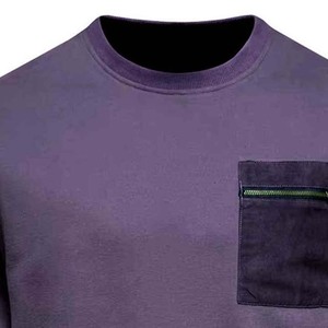เสื้อสเวตเชิ้ตคอกลมผู้ชาย สีพื้น สไตล์ลำลอง ทรงปกติ แขนยาว มีกระเป๋า ผ้าถัก คอตตอน ใส่ได้ในฤดูใบไม้ร่วง - Product Image 3