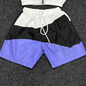 Men's Waterproof Color Blocking Tracksuit <b>Shorts</b> Sleeveless Half-<b>Zip</b> Fleece-Lined Lightweight Polyester/Cotton Quick Dry Zipper - Product Image 5