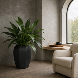 Maceta Alta y Profunda de Fibra de Vidrio de Ocho Lados, Color Negro Intenso, para Plantas <span class=keywords><strong>con</strong></span> Raíces Profundas, como Olivos, <span class=keywords><strong>Palmeras</strong></span> y Bambúes, en Tres Tamaños - Product Image 5