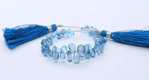Cuentas de Topacio Azul de Londres Facetadas en Forma de Lágrima, Cuentas de Topacio Azul en Forma de Gota de 3x5-5x7 MM, Cuentas de Topacio Azul de Londres de 5 Pulgadas - Product Image 5