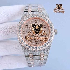 Decorative Stainless Steel <b>Watch</b> with Continuous Stone Accents, Elaborate Face <b>Work</b> and Extended Bracelet Styling. - Product Image 5