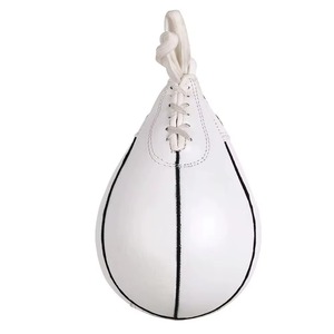 Sac de frappe double extrémité blanc en cuir PU robuste pour entraînement de boxe, MMA, kickboxing, Muay Thai – Vente en gros - Product Image 1