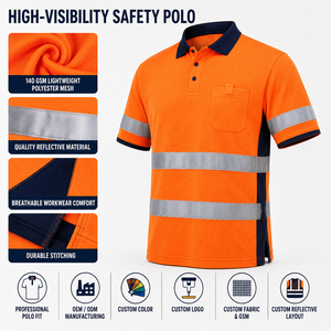 Cinta Reflectante Bicolor al por Mayor, Camisa de Seguridad de Alta Visibilidad, Uniforme para Trabajos en Carretera, Malla de Rendimiento, Proveedor de Ropa de Trabajo OEM - Product Image 3