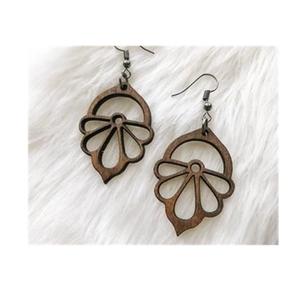 Pendientes de Madera de Lujo Hechos a Mano con Acabado Artesanal, Nuevo Estilo, Pendientes de Madera para Damas, para Fiestas - Product Image 3