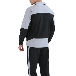 Chándal Deportivo para Hombre en Negro y Gris con Bloques de Color, Chaqueta con Cierre y Cuello Alto, Manga Larga, Secado Rápido - Product Image 5