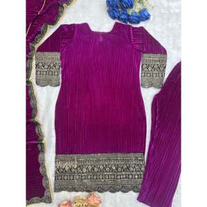 Ensemble haut, bas et dupatta pour femmes, vêtements de soirée de créateur - Product Image 1