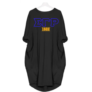ชุดเดรสลำลองแขนยาวมีกระเป๋า Sigma Gamma Rho สำหรับผู้หญิง เสื้อผ้าชมรมพี่น้องชาวกรีก สวมใส่สบาย แฟชั่นทันสมัย รับผลิตตามสั่ง ขายส่ง - Product Image 1