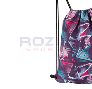 กระเป๋าออกกำลังกายแบบมีเชือกผูก ผลิตจากโพลีเอสเตอร์ พิมพ์ลายแบบซับลิเมชั่น กันน้ำ มีช่องซิปด้านนอก เป็นมิตรกับสิ่งแวดล้อม ดีไซน์สำหรับทุกเพศ เหมาะสำหรับกิจกรรมกลางแจ้ง - Product Image 4