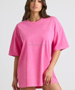 T-shirt ample en jersey de coton de haute qualité pour femme, style streetwear, écologique, séchage rapide, respirant, décontracté, extra-long, collection automne - Product Image 2