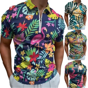 Chemise Homme Grande Taille à Manches Courtes Personnalisable en Polyester Décontractée avec Fermeture Éclair Anti-Boulochage 180g pour Golf et Équitation - Product Image 6