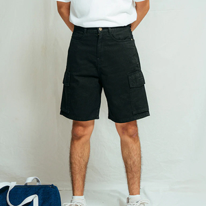 Shorts en jean décontractés pour hommes, coupe droite et ample, longueur genou, style streetwear, personnalisables, vente en gros - Product Image 2