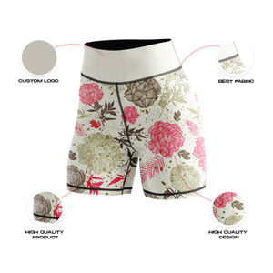 Pantalones cortos de yoga sin costuras para mujer con logo personalizado, talla única, control de abdomen, leggings cortos sólidos, amigables con la piel, para deporte y fitness. - Product Image 4