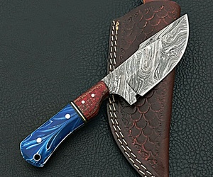 Sizzco มีดตั้งแคมป์เหล็กดามัสกัสทำด้วยมือปรับแต่ง OEM ความสวยงามหลากสี - Product Image 4