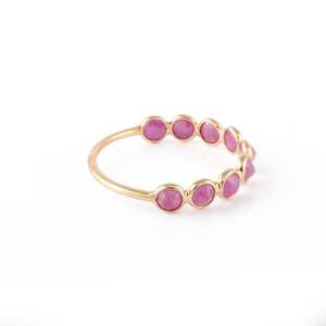 14K <b>White</b> <b>Gold</b> <b>Sapphire</b> Half Eternity Wedding Band - Product Image 4