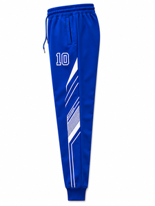 <b>Men's</b> Blue Cotton Sweatpants <b>Elastic</b> <b>Waist</b> Drawstring Casual Joggers Side Pockets Breathable Autumn Wear <b>Men's</b> Pants & <b>Trousers</b> - Product Image 3