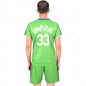 Ensemble de maillot de football unisexe Blaze Sports Wear vert à manches courtes, col rond, en polyester respirant, coupe athlétique, toutes saisons - Product Image 2