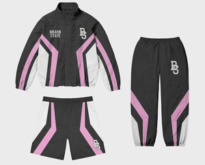 Brand State Unisex <b>Tracksuit</b> Red <b>White</b> Green Color Blocking Full Sleeve Hooded Elastic Waist Breathable Streetwear Lightweight - Product Image 5