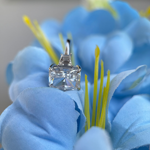 14K White Gold Radiant Diamond Ring 2.5 Carat Center with 1.10 Ct Trapezoid Side <b>Stones</b> D VVS2 - Product Image 1