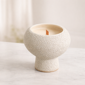 Recipiente de Cerámica Texturizada de Lujo para Velas, Pared Gruesa, Resistente al Calor, Interior Liso, Duradero, Decoración de Hogar de Lujo, Portavelas Individual - Product Image 4