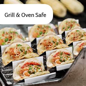 Customized Logo Eco-Friendly Food Grade Stainless Steel Taco Holders 3 Packs <b>Stand</b> Rack Tray Oven/Dishwasher/Grill Safe - Product Image 4