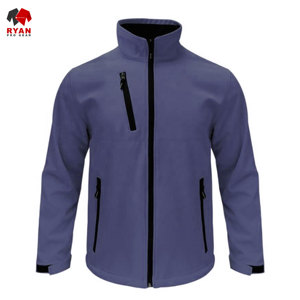 เสื้อแจ็คเก็ตซอฟต์เชลล์คุณภาพพรีเมียม Ryan Pro Gear สำหรับผู้ชาย กันน้ำ ลายเรียบ ผ้าถัก ซิปปิด - Product Image 6