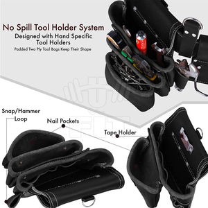 Professional Best Quality Made Tool Bag With Belts Wholesale Men's Pure Leather Tool Kit Belts - Product Image 6
