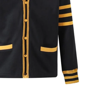 Winter Alabama State Black Gold Wool/Cashmere Fleece Varsity <b>Cardigan</b> Custom Casual Knit Sweater <b>Chenille</b> Embroidered Greek - Product Image 3