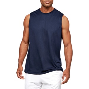 Mens Custom Eco-Friendly Breathable Sporty Tank <b>Top</b> Singlet 100% Polyester Seamless Undershirt <b>White</b> Muscle Vest - Product Image 5