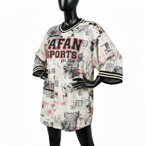 Camiseta de Béisbol para Mujer, Ligera, de Malla de Poliéster GSM, en Gris, Negro y Rojo, con Logotipo Sublimado en Panel Completo, Transpirable - Product Image 4