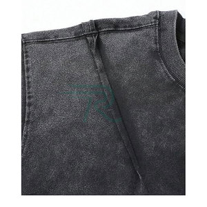 Camisetas de Algodón/Fibra de Bambú para Hombre, Corte Holgado, Manga Corta, Cuello Redondo, Tejido Teñido, Ecológicas, Deportivas, Casuales, para Gimnasio, Venta al Por Mayor - Product Image 3