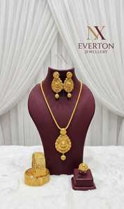 EVERTON JEWELLERY Women's Gold Plated Diamond Jewelry Set Necklace Earrings <b>Bracelet</b> Ring Hip Hop Party Style - Product Image 6