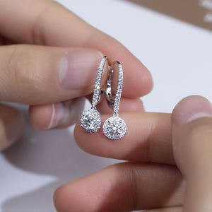 Pendientes Unisex de Diamantes Naturales con Corte Brillante Redondo, Chapados en Oro Rosa, Certificados por IGI, JOYERÍA DE ÁMBAR, Joyería de Lujo para Bodas - Product Image 4
