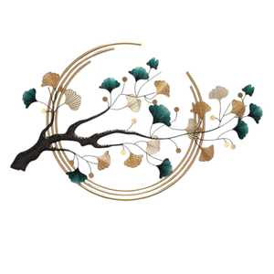 Art mural moderne en métal doré et blanc, sculpture suspendue botanique tropicale 3D de luxe pour la décoration de la maison et des hôtels - Product Image 6