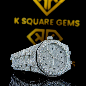 Montre unisexe de luxe de qualité supérieure, résistante à l'eau, avec mouvement automatique à quartz en acier inoxydable, sertie de diamants et dotée d'un verre saphir. - Product Image 1